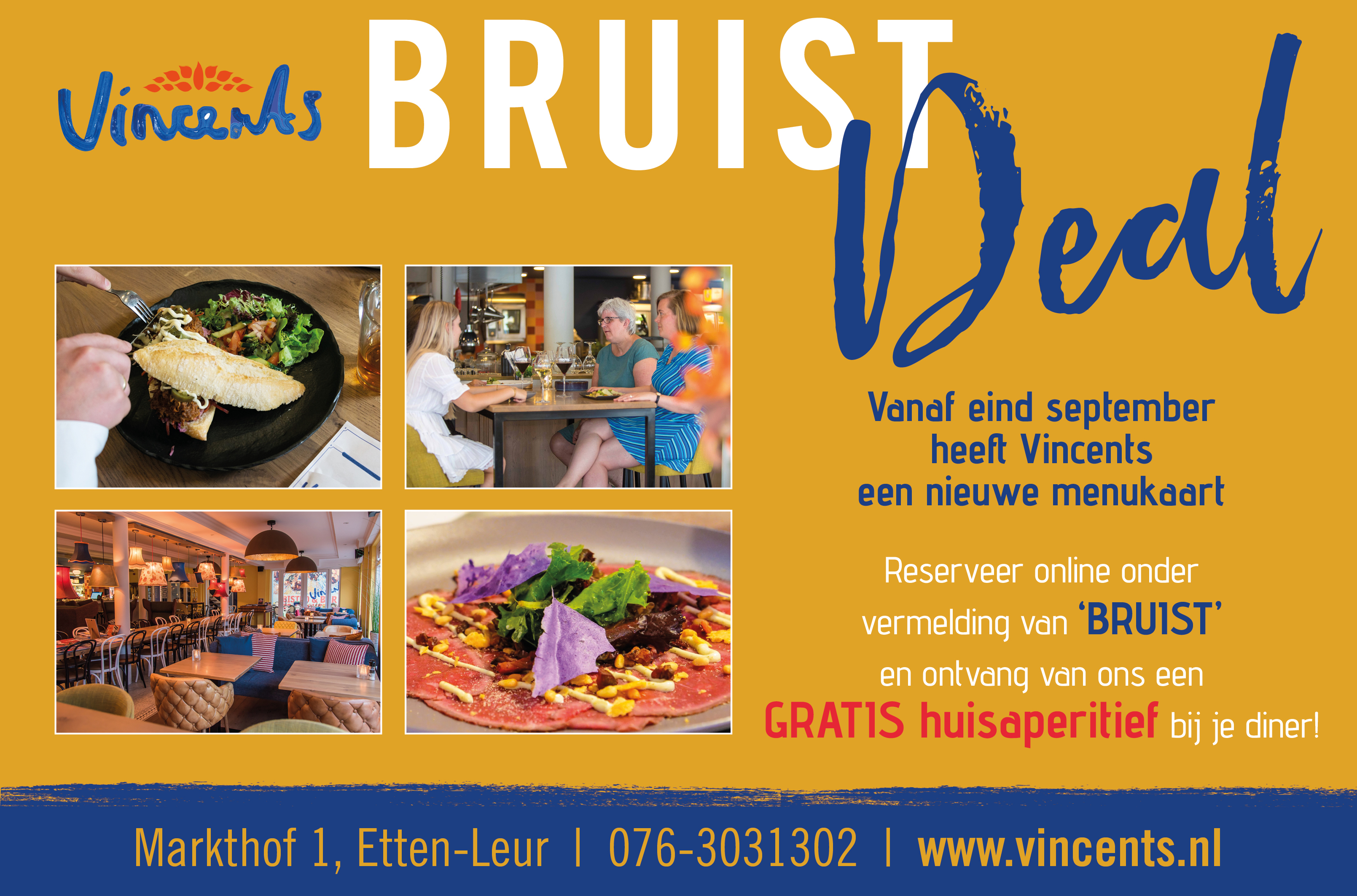 GRATIS huisaperitief bij je diner!